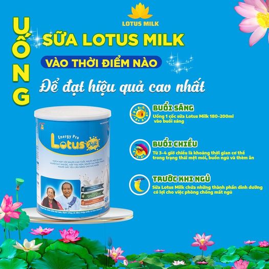 Uống sữa Lotus Milk thời điểm nào để đạt dinh dưỡng cao nhất
