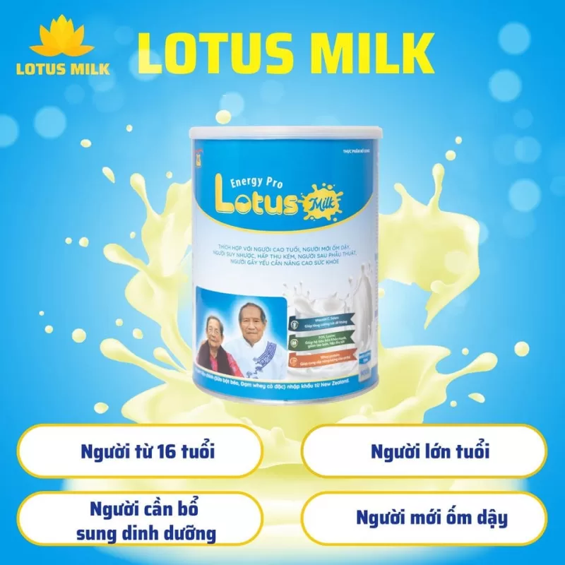 Sữa bổ sung dinh dưỡng cho người lớn Energy Pro Lotus Milk